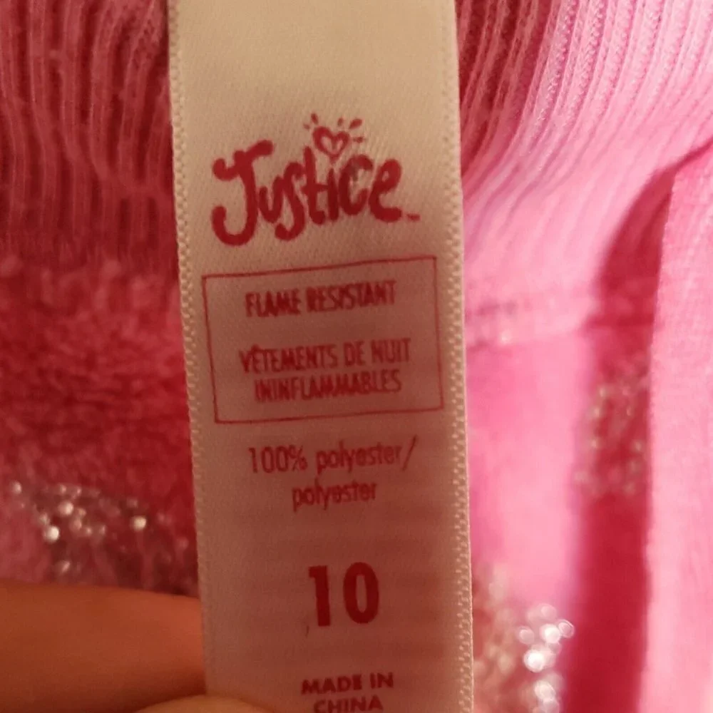 Justice Girls Pink Soft Fuzzy Mermaid Joggers 10